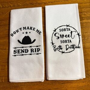 Yellowstone Beth And Rip Kitchen Hand Towels Set of 2 NWT